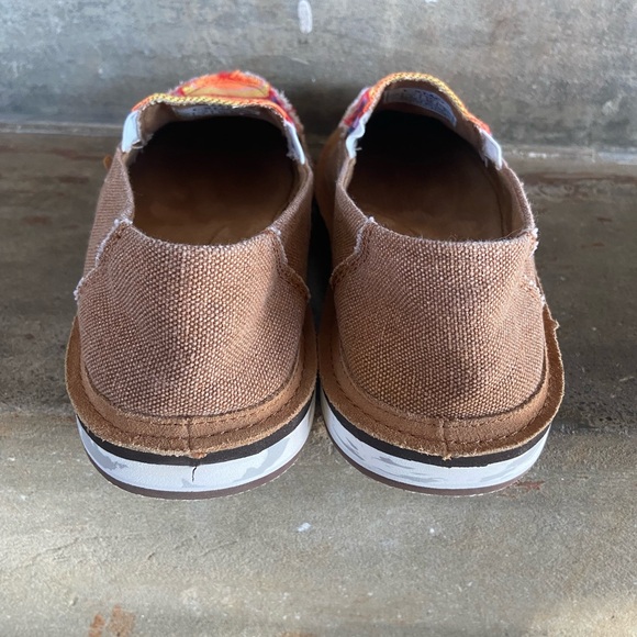 Lamo Women's Brown Slip-On Loafers with Multicolor Striped Upper - Picture 7 of 8